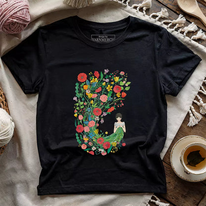 Knitting Flower Girl T-shirt