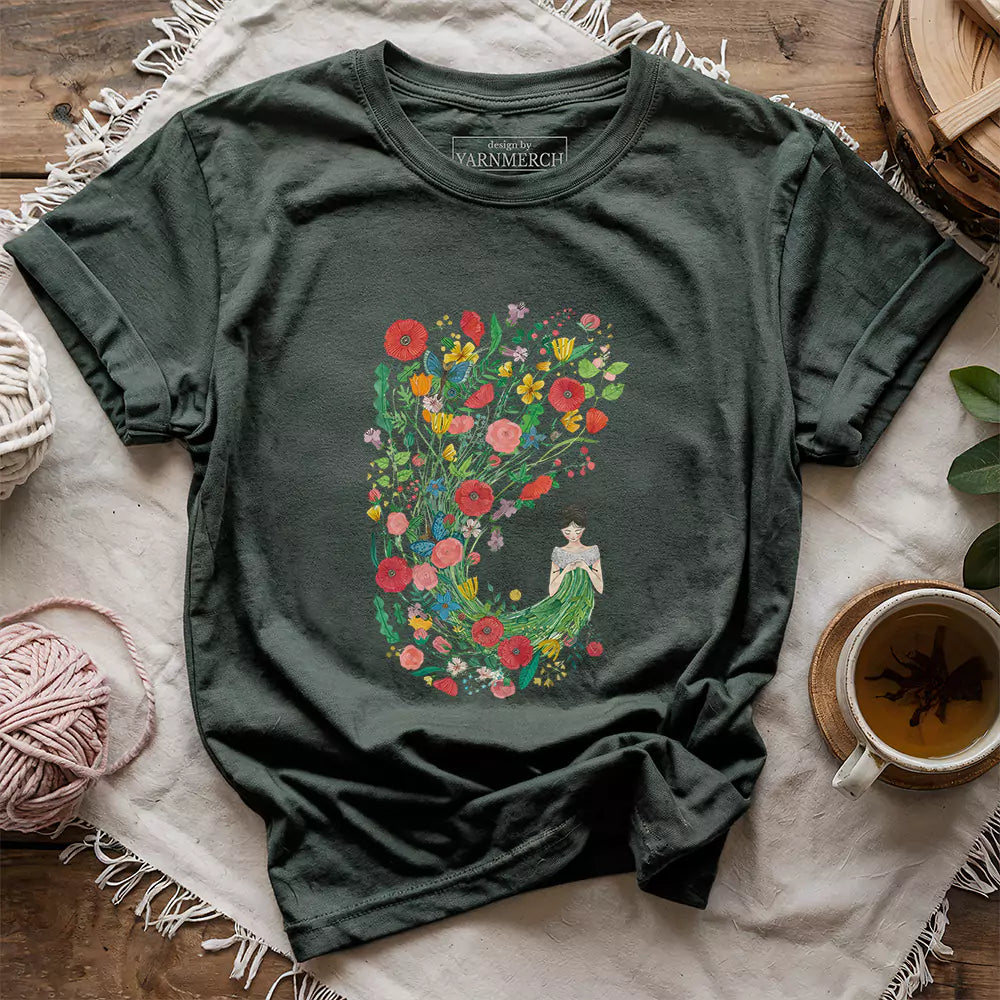 Knitting Flower Girl T-shirt