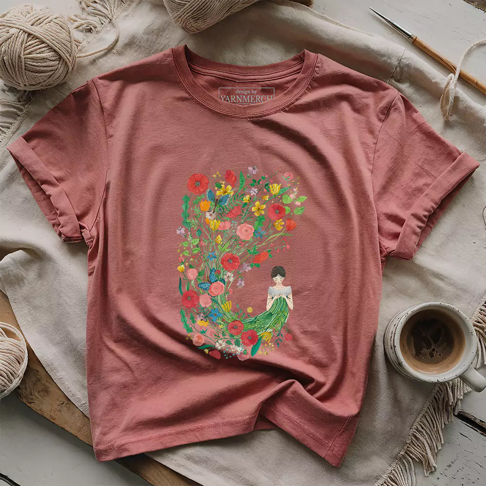 Knitting Flower Girl T-shirt