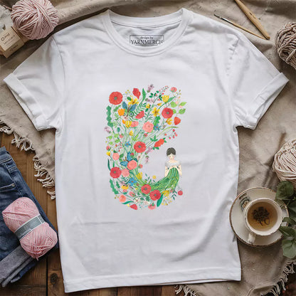 Knitting Flower Girl T-shirt