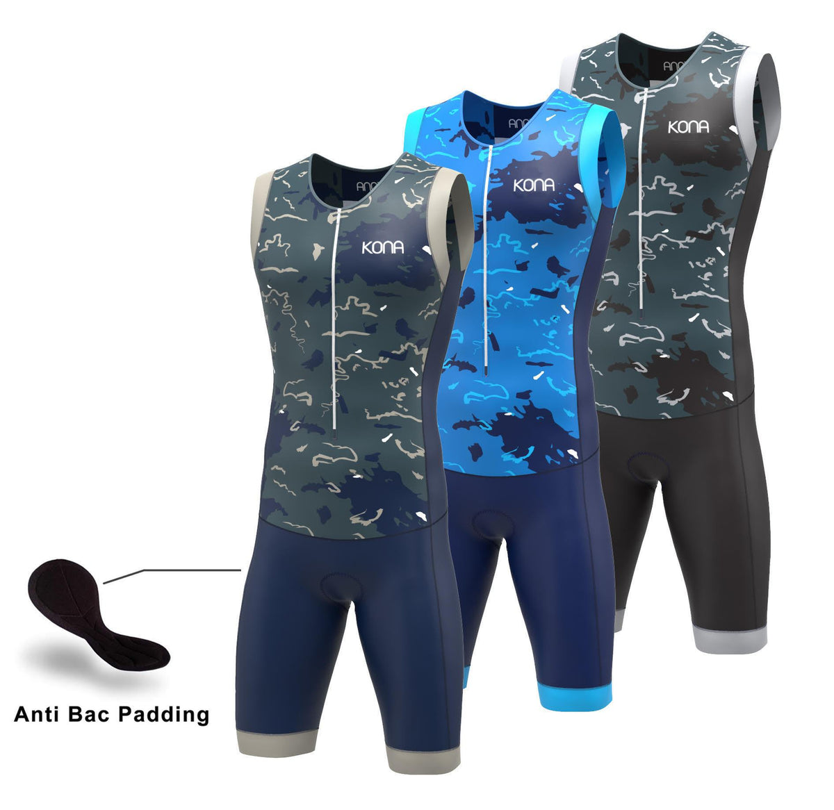 Kona Assault Men’s Triathlon Race Suit — Sleeveless Performance Tri Suit