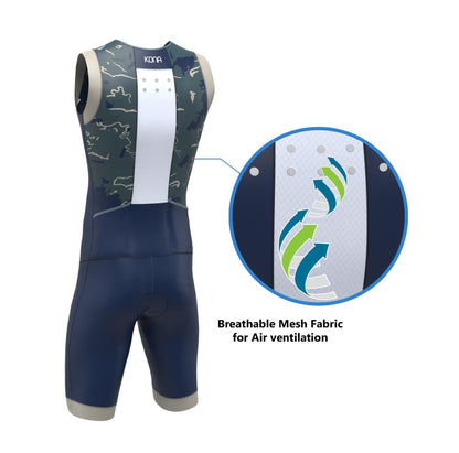 Kona Assault Men’s Triathlon Race Suit — Sleeveless Performance Tri Suit