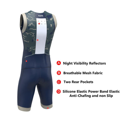 Kona Assault Men’s Triathlon Race Suit — Sleeveless Performance Tri Suit