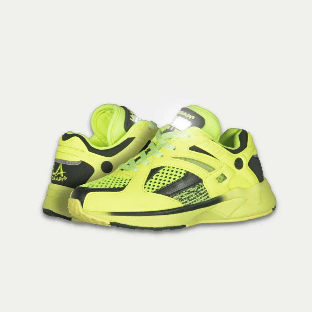 LA Gear Kids Catapult Light-Up x Glow Lowtop | Neon Yellow x Black - Triathlete Store