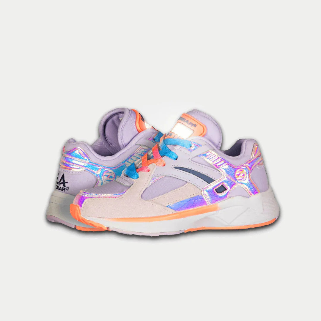 LA Gear Kids Catapult Light-Up Lowtop | Purple x Orange