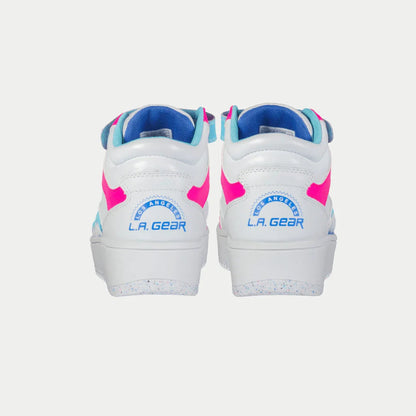 LA Gear Kids Flame Hightop | White x Pink x Blue - Triathlete Store