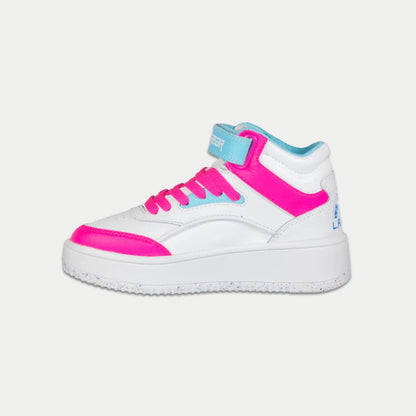 LA Gear Kids Flame Hightop | White x Pink x Blue - Triathlete Store