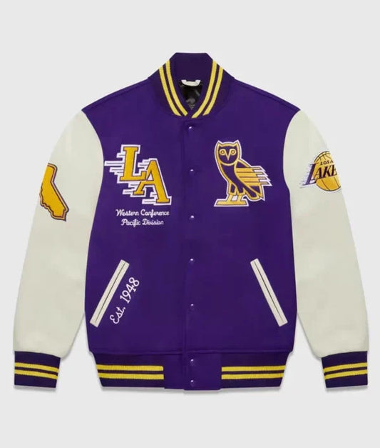 Ovo Los Angeles Lakers Varsity Bomber Jacket