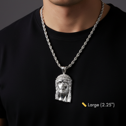 Jesus Piece Pendant in 925 Sterling Silver