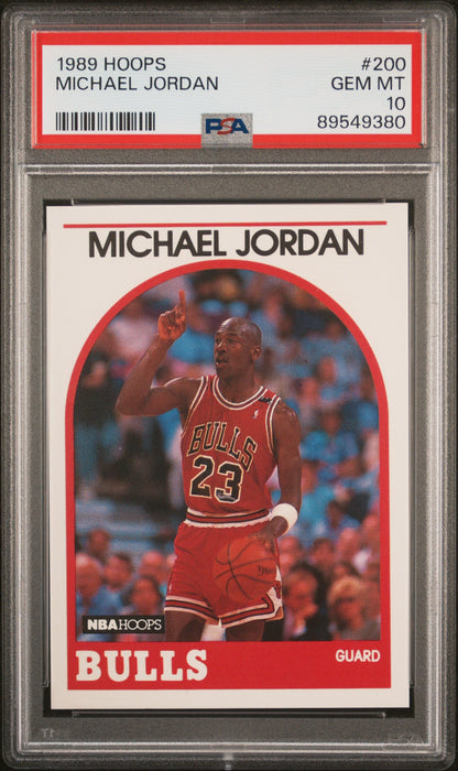 Graded 1989 Hoops Michael Jordan #200 Basketball Card PSA 10 Gem Mint