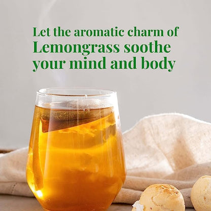 Akshit Lemongrass Tea | 75 Tea Bags from 100% Pure Lemongrass Leaves - Relaxing Tea, Brew Hot or Iced Tea | NON-GMO, Caffeine-Free.
