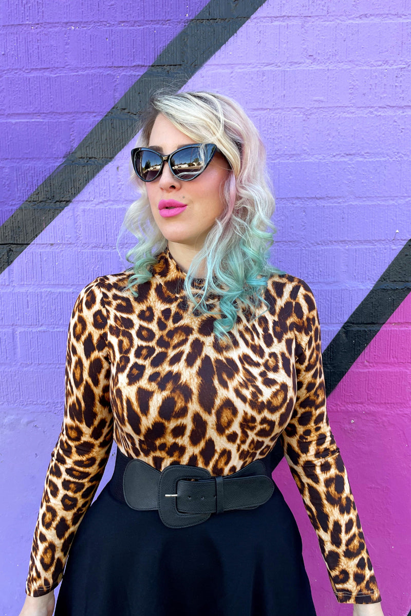 Leopard Mock Neck Top - Triathlete Store