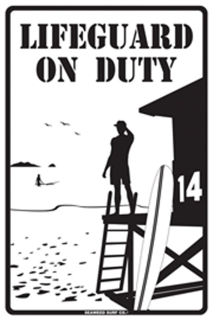 Seaweed No Lifeguard On Duty 8x12