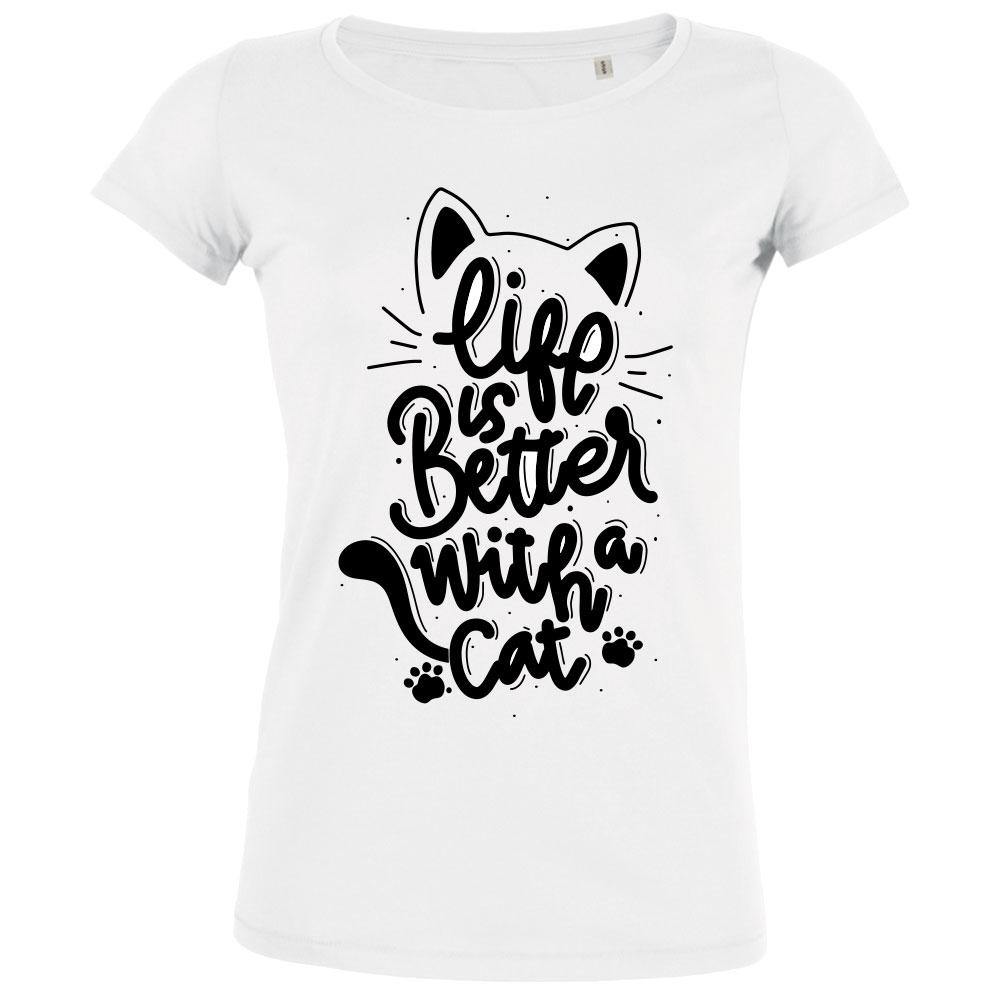 Life Is Better With A Cat Women's Organic Tee