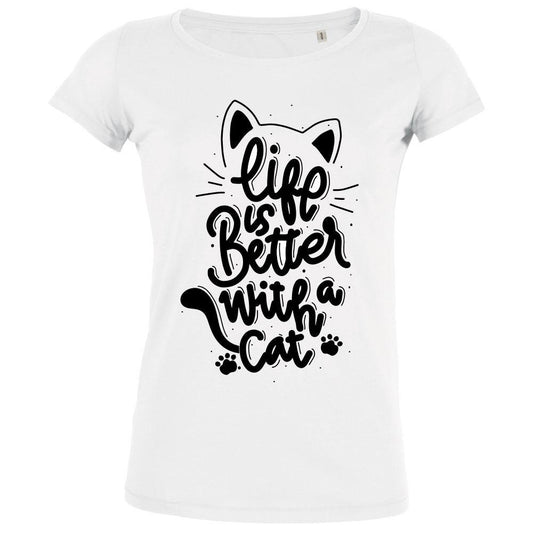 Life Is Better With A Cat Women's Organic Tee
