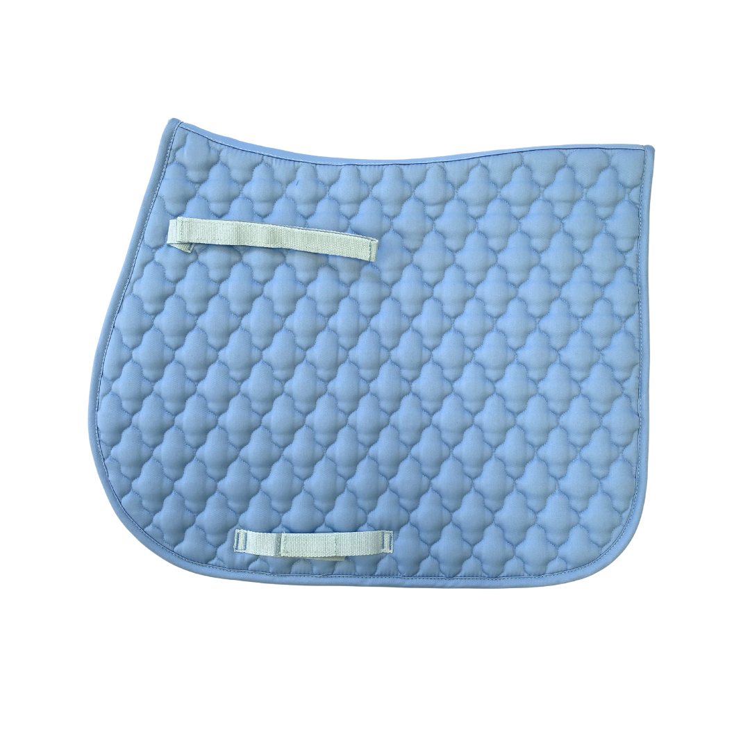 AJ Tack Quilted All-Purpose English Saddle Pad - Light Blue