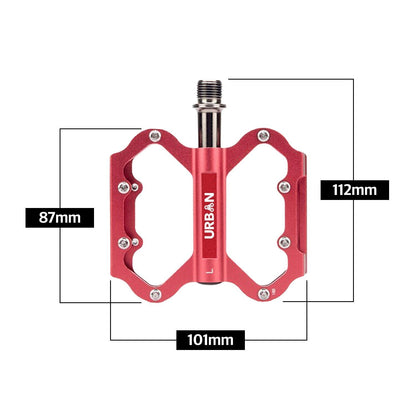 Lightweight Flat Platform MTB Pedals - Red