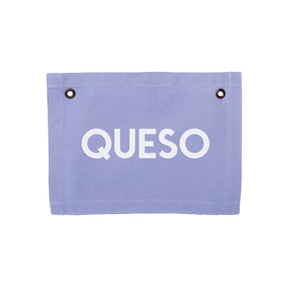 Queso Small Canvas Flag