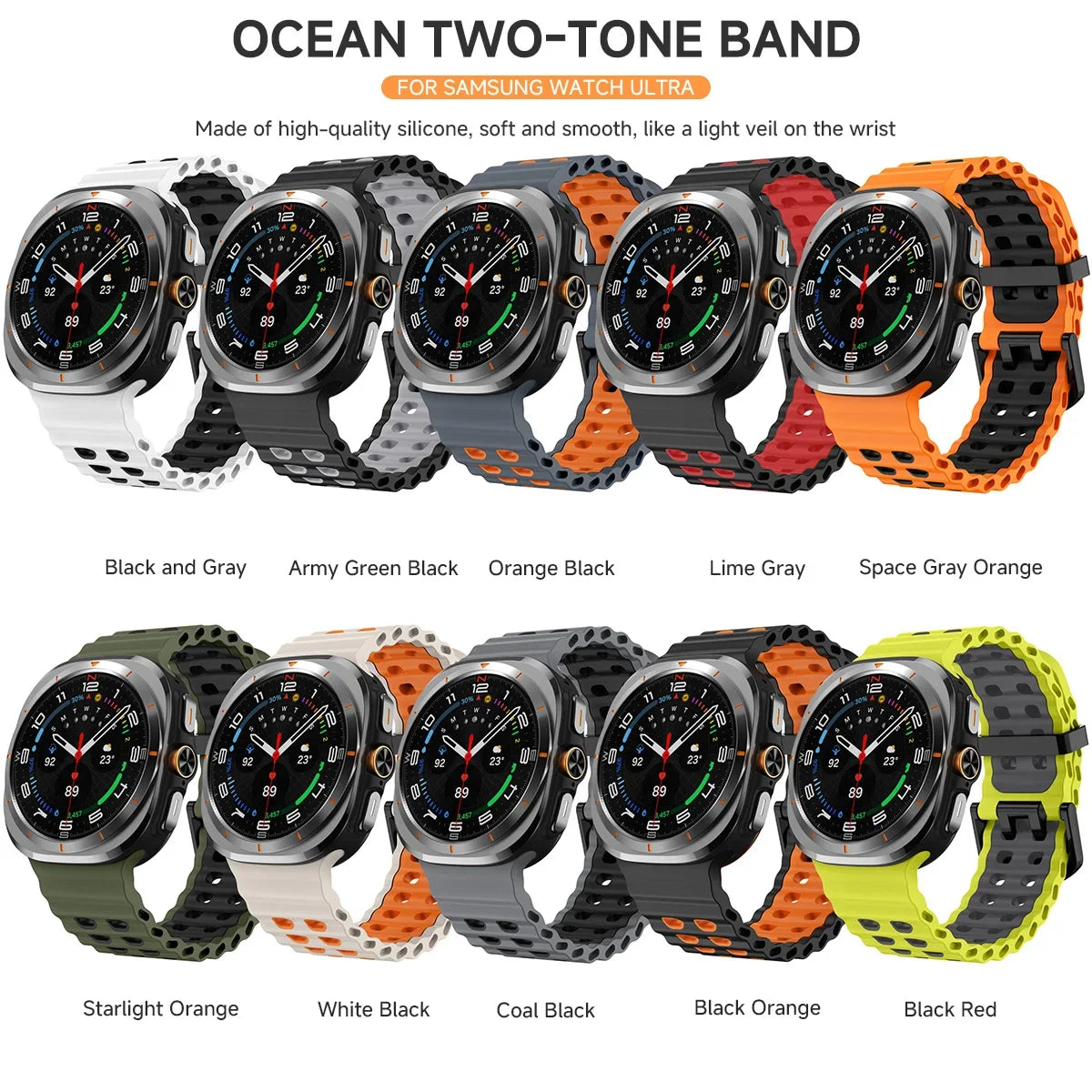 Silicone Samsung Galaxy Ultra Watch Band 47MM