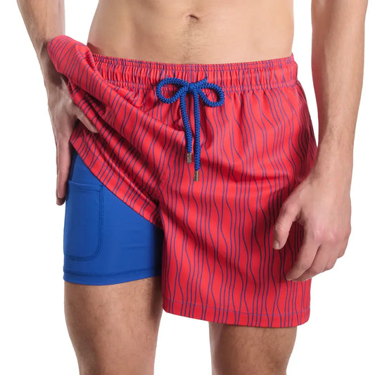 Linear Drift, Blaze and Harbor Hybrid Short, Compression Lined Swim and Resort Trunk