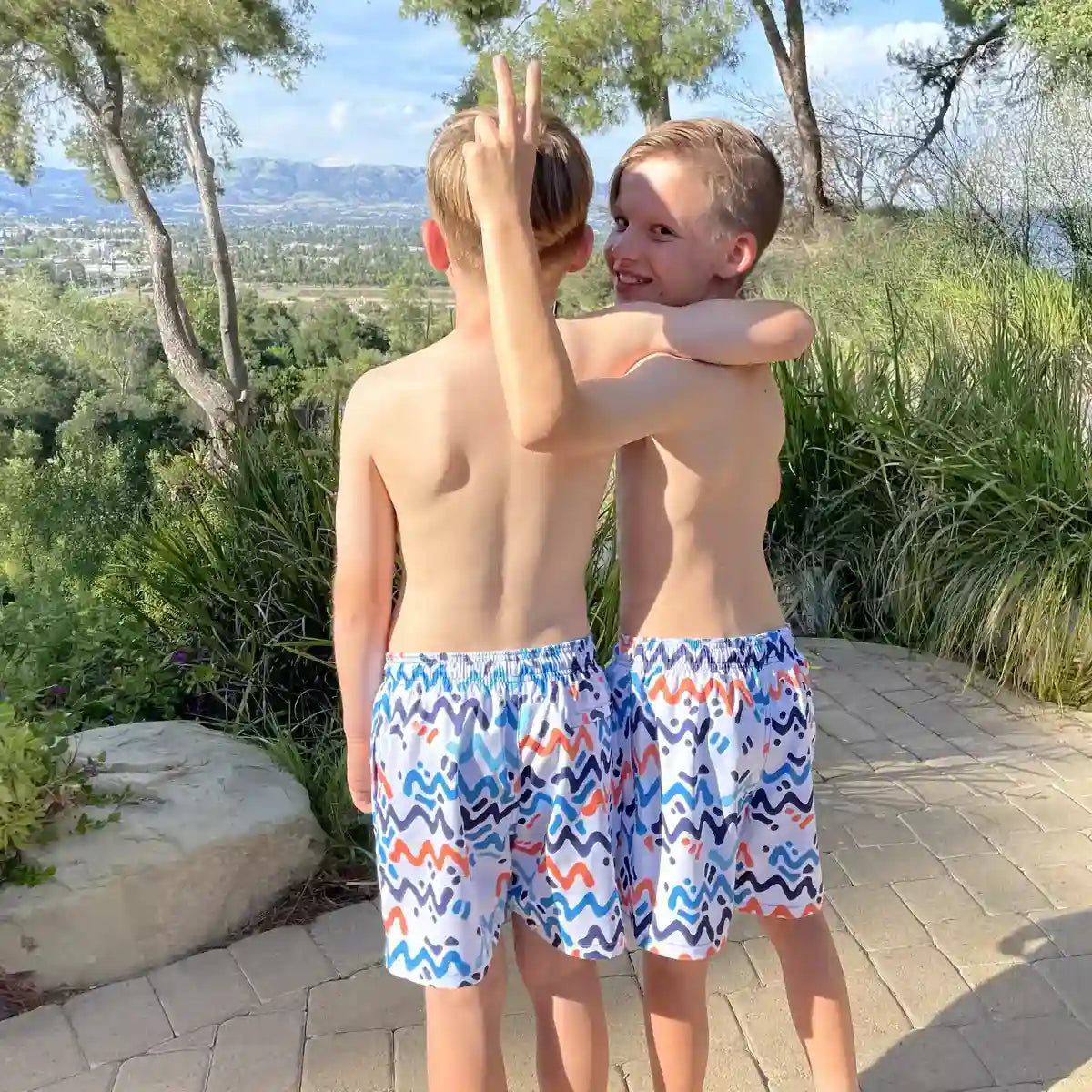Line Rush, Ocean and Sol Boys Hybrid Short, Swim and Play Trunk