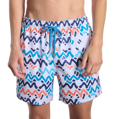 Line Rush, Ocean and Sol Hybrid Short, Compression Lined Swim and Resort Trunk