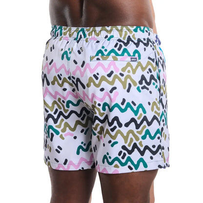 Line Rush, Orchid and Kelp Hybrid Short, Compression Lined Swim and Resort Trunk