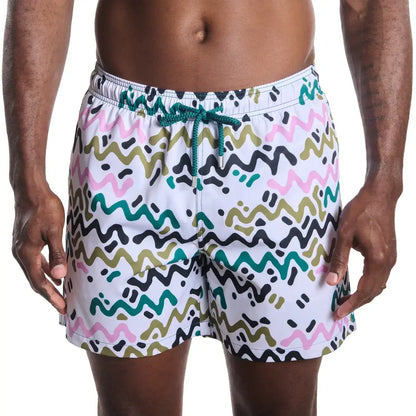 Line Rush, Orchid and Kelp Hybrid Short, Compression Lined Swim and Resort Trunk