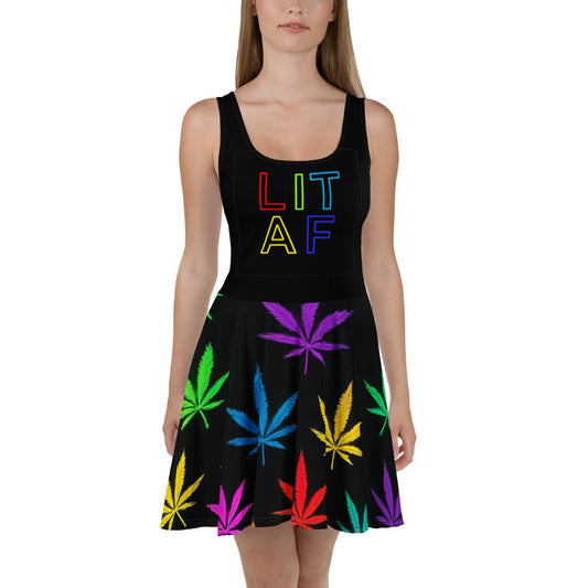 Lit Af Neon 420 Skater Dress