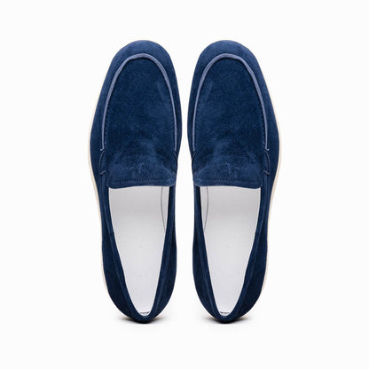 16-621-NVY LIVORNO Sueded Italian Goatskin Loafer Navy