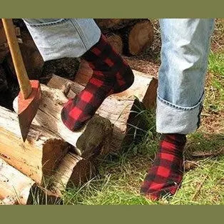 Polar Feet SUPER STRETCHY Fleece Socks - Lumberjack