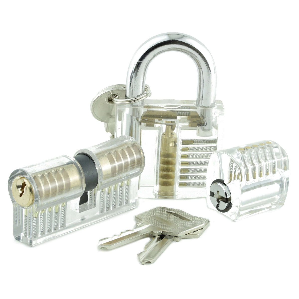 Dangerfield Clear Practice Locks For Training (3) - acrylic lock, padlock, double-sided