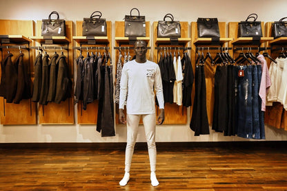 Long Sleeve Crewneck White T-Shirt