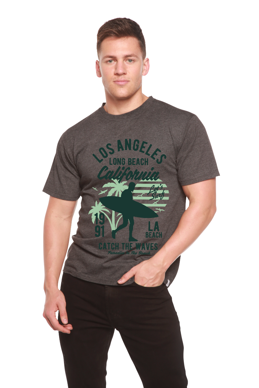 Los Angeles Men's Bamboo Viscose/Organic Cotton Short Sleeve Graphic T-Shirt