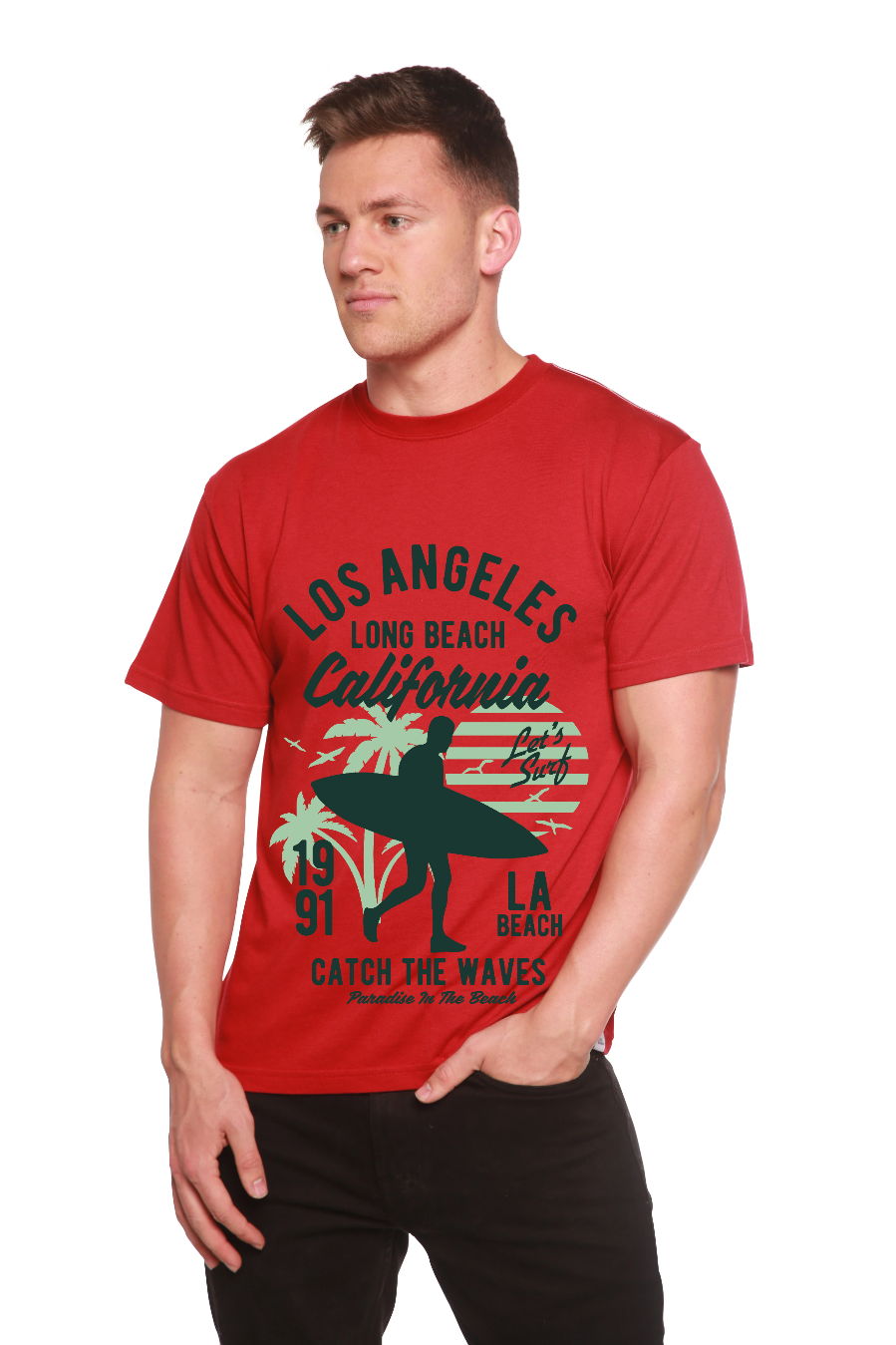 Los Angeles Men's Bamboo Viscose/Organic Cotton Short Sleeve Graphic T-Shirt