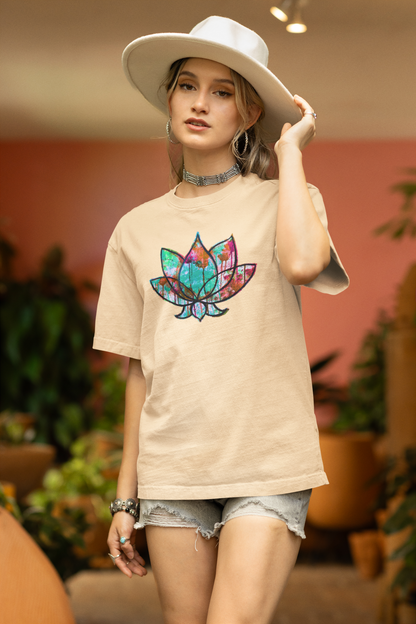 Graffiti Lotus Bloom Women's Cotton Tee