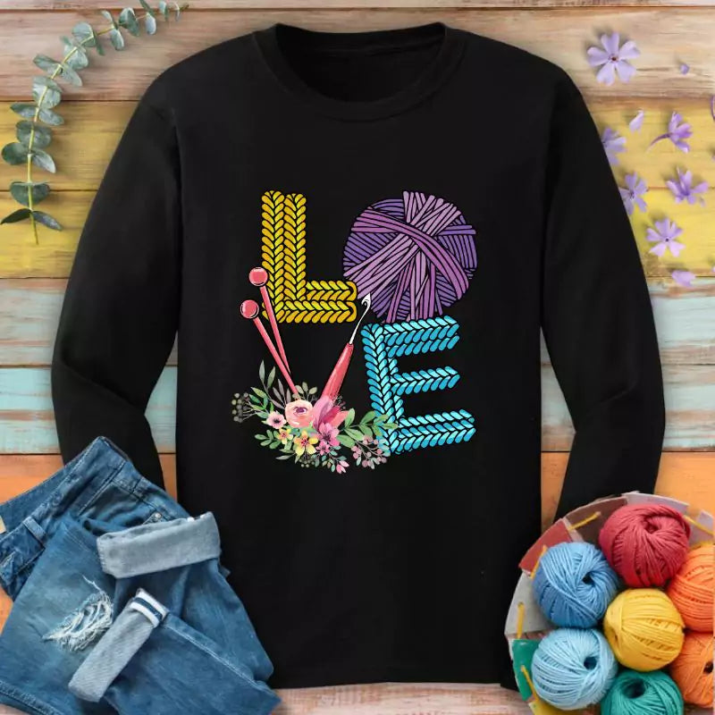 Love Knitting Long Sleeve T-shirt