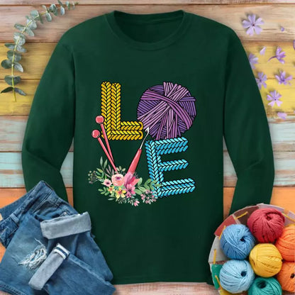Love Knitting Long Sleeve T-shirt