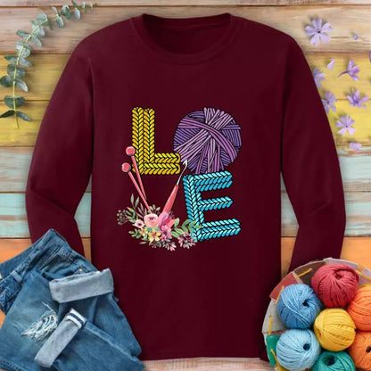 Love Knitting Long Sleeve T-shirt