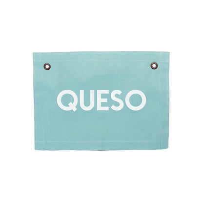 Queso Small Canvas Flag
