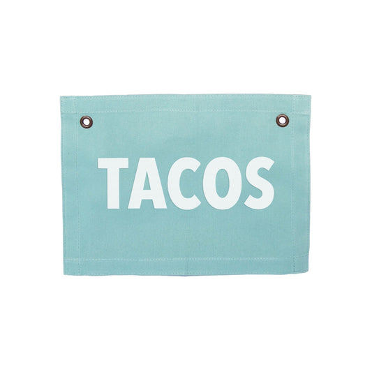 Tacos Small Canvas Flag