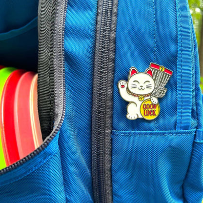 Lucky Cat Pin - Metal Butterfly