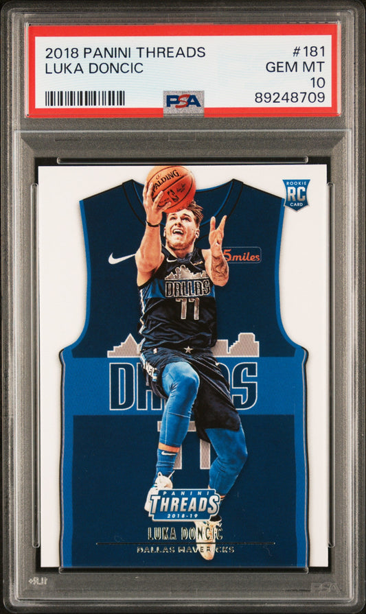 Graded 2018-19 Panini Threads Luka Doncic #181 Rookie RC Basketball Card PSA 10 Gem Mint