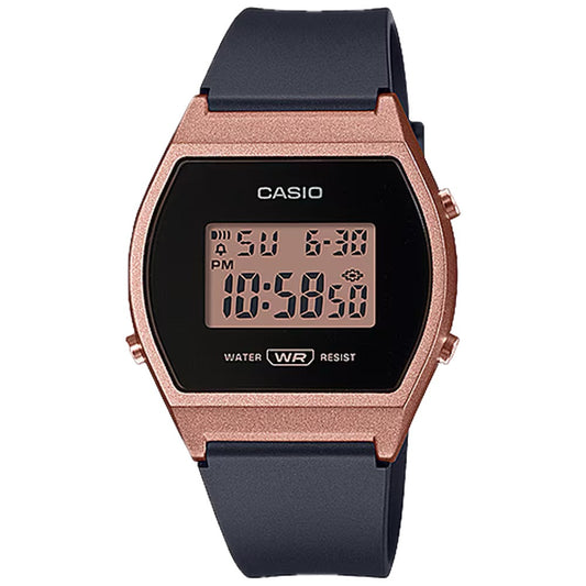 Casio Women's Digital Sport Watch with Black and Rose Gold Dial - LW-204-1ACF