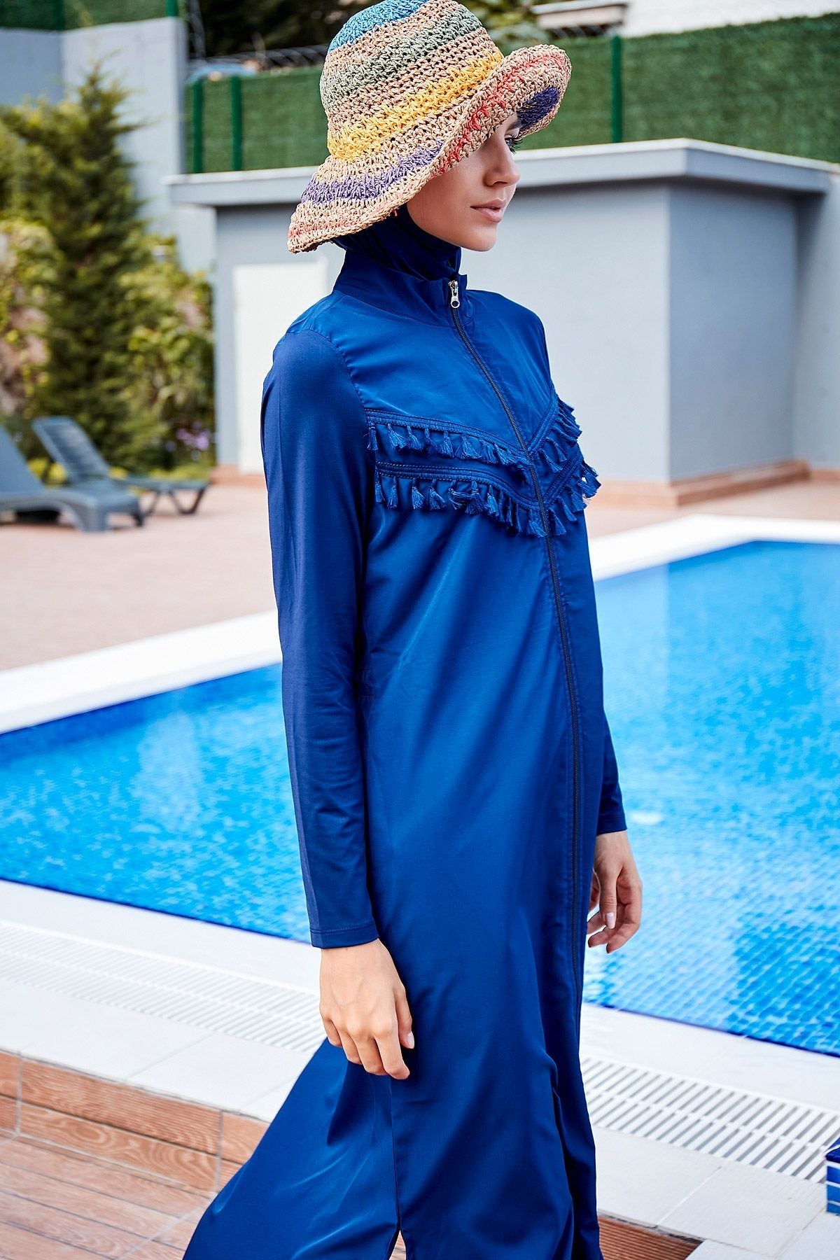 Woven Navy Burkini Modest Swimwear 1998