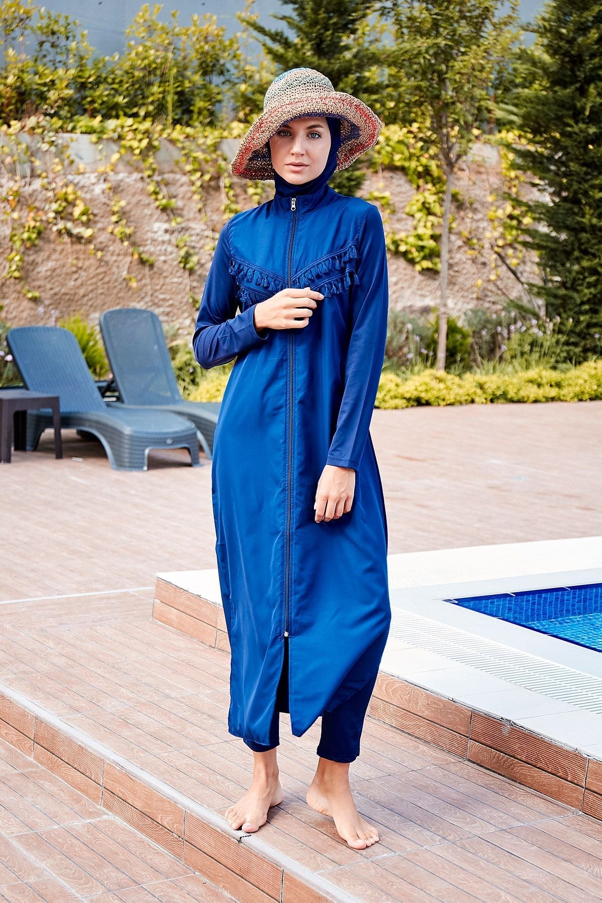 Woven Navy Burkini Modest Swimwear 1998