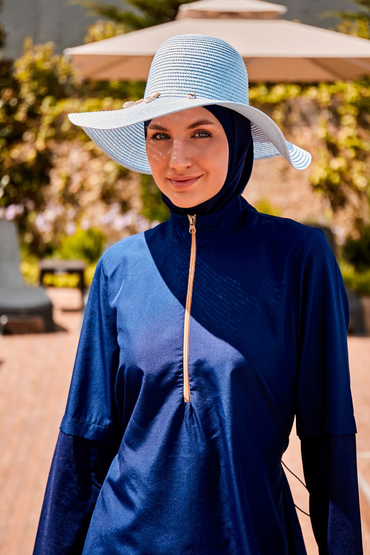 Woven Black Burkini Modest Swimwear M2260