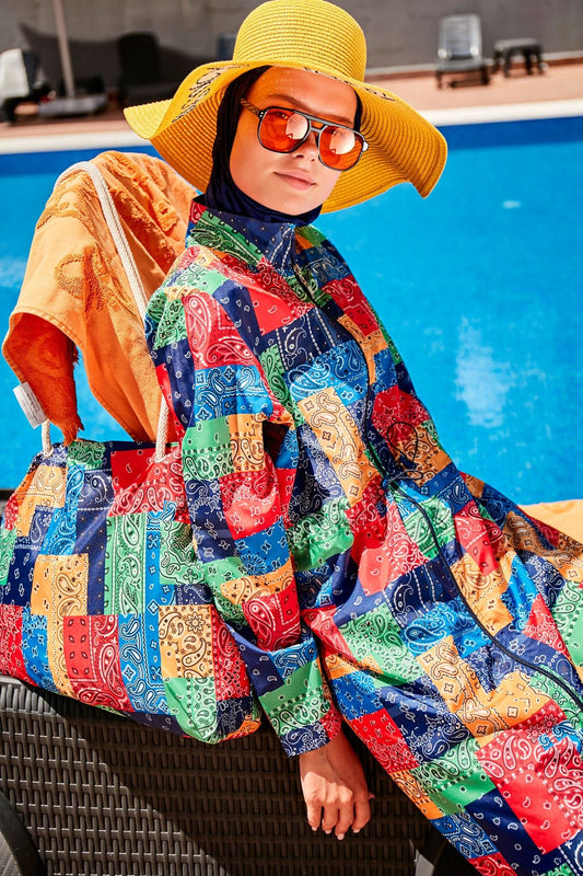 Woven Navy Burkini Modest Swimwear R2319