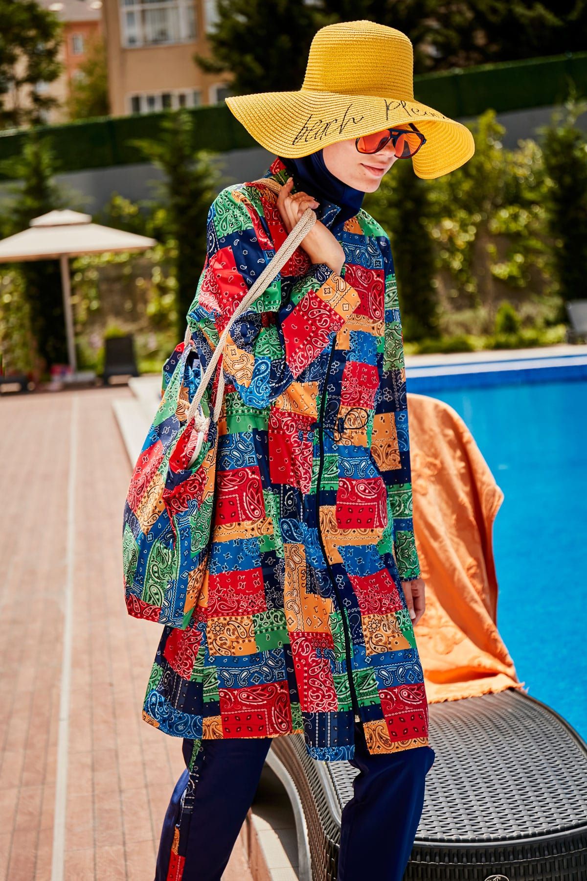 Woven Navy Burkini Modest Swimwear R2319