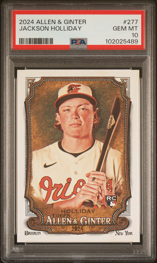 Graded 2024 Topps Allen & Ginter Jackson Holliday #277 Rookie RC Baseball Card PSA 10 Gem Mint